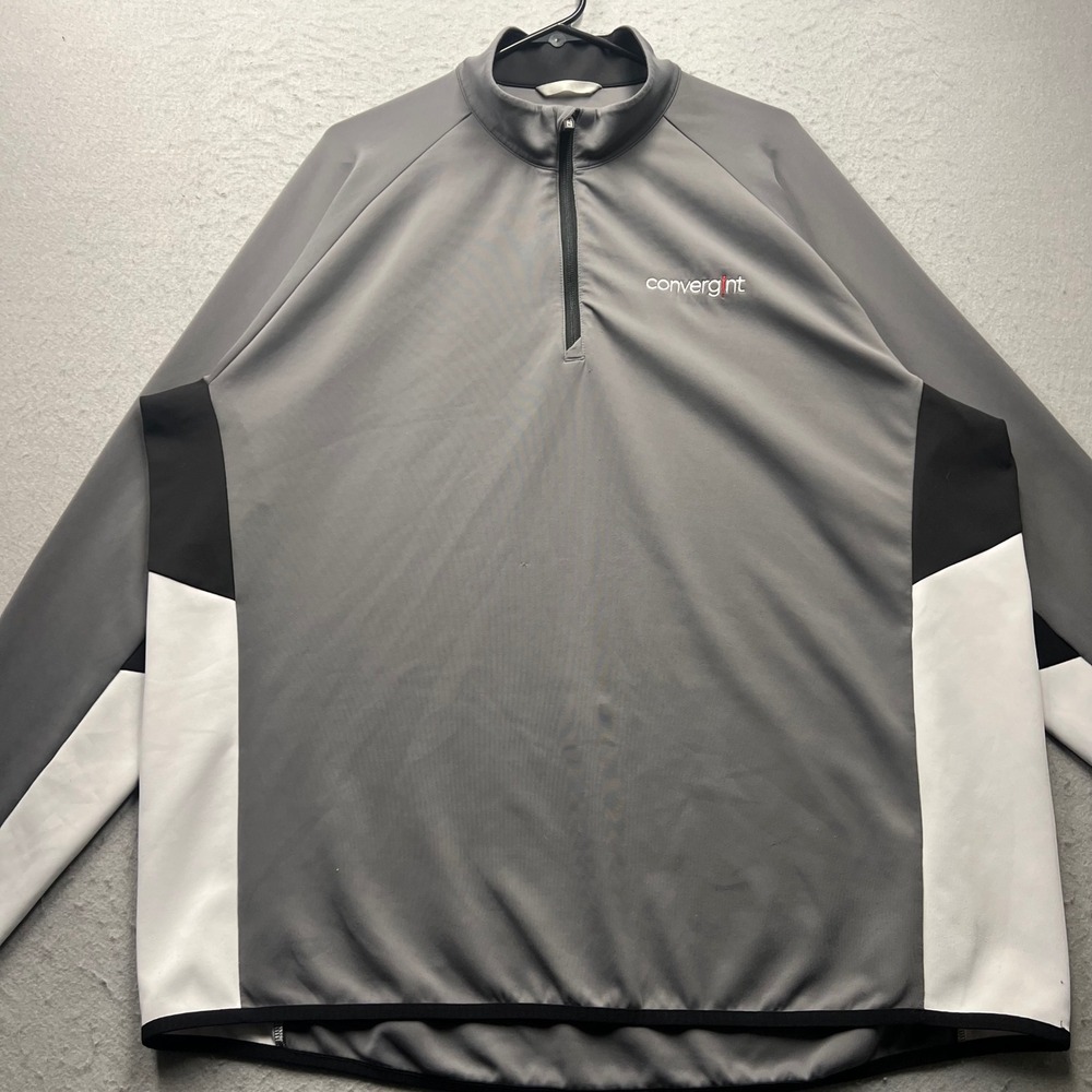 Cutter & Buck Mens XXL Gray DryTec 1/4 Zip Pullover Convergint Logo Colorblock